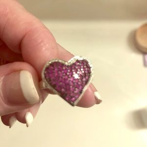 Pink sapphire ring sterling silver